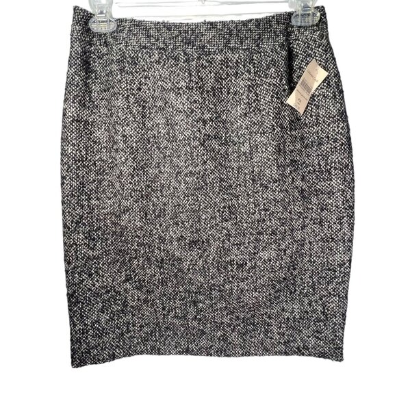 NWT Coldwater Creek Tweed Shimmer Pencil Skirt Black White Metallic Sparkles 10P - Picture 1 of 12